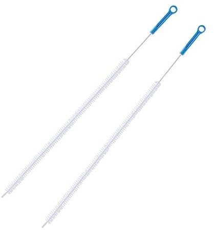 2 cepillos flexibles de limpieza para fregadero, 71 cm, cepillo fino y largo, limpiador de tubos