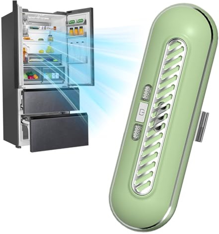 Fridge Deodorizer, 5.8x2inch 3-Gears Refrigerator Odor with UV Light, USB Rechargeable Closet Freshener, Portable Air Purifier for Car, Wardrobe, Cabinet