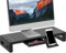 Monitor Stand Riser, Height Adjustable Computer Platforms, Foldable Desktop Shelf with Storage Drawer, Space-Saving Ergonomic Design, Perfect for Workplace, Home, Laptop, TV Table Use, 52cm Steel