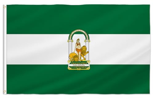 PTEROSAUR Bandera de Andalucía, 3 x 5 pies, banderas de las comunidades autónomas de Andalucía (Andalucía, 3 x 5 pies)