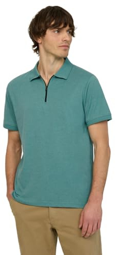 Street One MEN Herren Kurzarm Poloshirt im Melange-Look