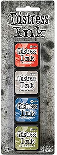 Distress TDPK40354 Kit von 4 Tinten, Kunststoff, mehrfarbig, 10 x 2,5 x 1,3 cm