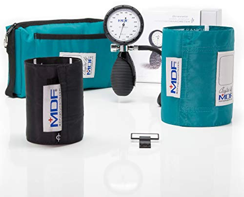 MDF Bravata Palm Aneroid Blutdruckmessgerät - professionelles Blutdruckmessgerät - Erwachsene & Kinder Manschette inbegriffen- Türkis (MDF848XPD-16)