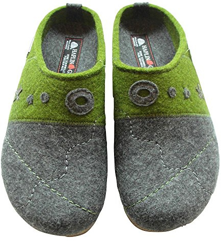 HAFLINGER Schuhe Damen Hausschuhe Pantoffeln Wolle Grizzly Tristan 731040, Größe:40 EU, Farbe:Grau