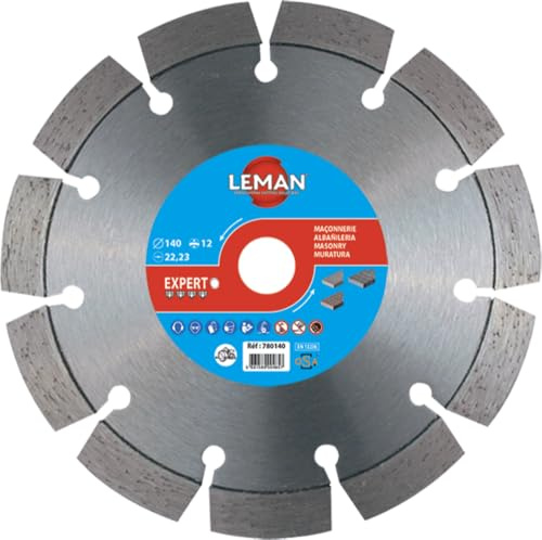Leman 780140 Disque diamant à segments pour rainurer 140 x 22,23 mm Hauteur 12 mm