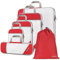 Gonex Compression Packing Cubes, 6 PCS Travel Luggage Packing Organizers with Mesh Extensible Suitcase Organiser for Travel, Red