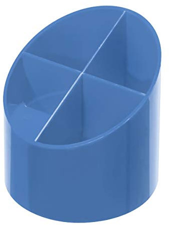 Herlitz 50015863 Köcher mit 4 Fächer, rund, hochglanz Baltic Blau
