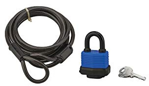 THIRARD - Câble Antivol Spirale en Acier Gainé PVC - avec Cadenas Étanche - Pour Vélo et Abris de Jardin - 2 Clés Incluses - Longueur 1.80 m - Ø 6 mm - Noir