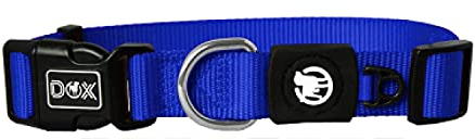 DDOXX Hundehalsband Nylon, verstellbar | viele Farben & Größen | für kleine & große Hunde | Halsband Hund Katze Welpe | Hunde-Halsbänder | Katzen-Halsband Welpen-Halsband klein | Blau, L