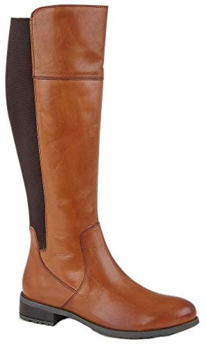 Cipriata Silvia Ladies Leather Zip High Leg Boots Tan UK 7