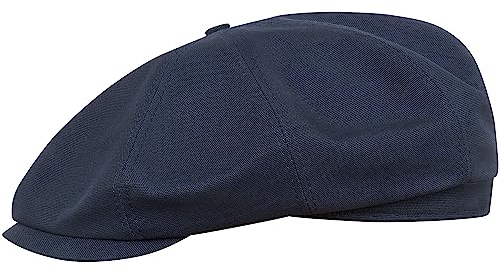 Sterkowski Modell Shelby | Baumwolle Schiebermütze für Herren und Damen | Fahrrad Cabrio Retro Kappe Freizeit Premium Stilvolle Gangster Gatsby Klassische Sommer Ballonmütze Schirm Marineblau 62