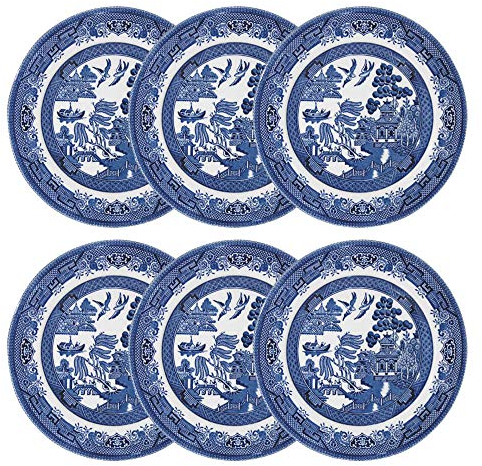 Churchill China Blue Willow Plate 17cm Set of 6
