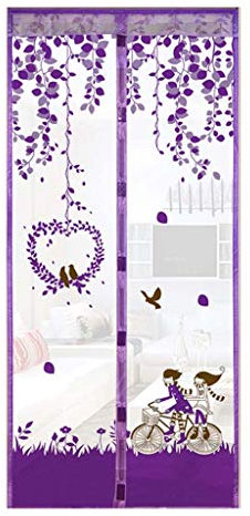 Zanzariera Magnetica finestre Contro Insetti Tenda Mosche zanzare Camera Arredamento Colore Viola 210x90 cm Protezione Domestica