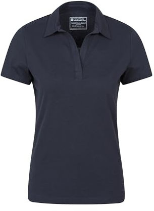 Mountain Warehouse Womens UV Polo - UV Protection Ladies T-Shirt, V Neck Top, Lightweight Tee Shirt - for Spring Summer Running, Hiking & Outdoors Navy Women's Size 12