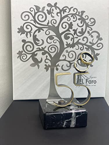 JOYERIA EL FARO | Grabado personalizado | Presentación en estuche premium | Celebra vuestros años de amor juntos (55 aniversario, 22 x 18 cm)