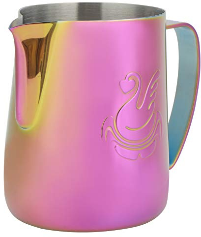 Brocca per latte in acciaio inossidabile Brocca per latte caffè Cappuccino Latte Art Barista Brocche per vapore Brocca per latte Tazza per crema Brocca Brocca per latte Brocca per schiuma(600ml)