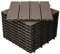 ECD Germany WPC Terrassenfliesen 30x30 cm/22 Fliesen=2m² Dunkelbraun geriffelt, Holzoptik, Bodenbelag mit Klicksystem & Drainage, Terrassendielen Balkonfliesen, Klickfliesen für Terrasse Garten Balkon
