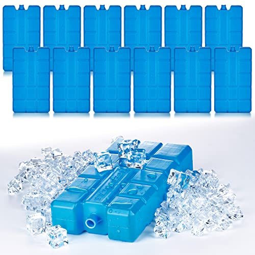 BigDean 12er Set Kühlakkus je 400ml groß - 12h Lange Kühlung - perfekt für Kühltasche & Kühlbox - 16 x 9 x 3 cm - Kühlelemente Kühlpacks Kühlpads - Made in EU
