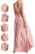 Robes infinies pour demoiselles d'honneur, robes d'invitées de mariage pour femmes, robe portefeuille longue et convertible grande taille, Dusty Rose., Taille Unique
