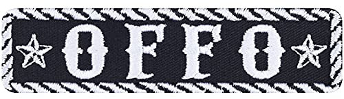 Biker Aufnäher/Aufbügler OFFO Motorrad Patch/Bügelbilder zum annähen/aufbügeln | Geschenk Motorradfahrer Applikation für Jacke/Weste/Jeans/Motorradkoffer | 100x25mm
