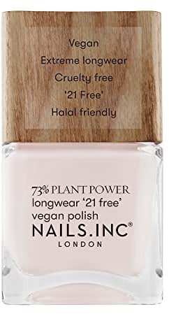 Nails.INC 73% Plant Power Nail Polish, Long Lasting Nail Color Lasts Up to 10 Days, Quick Drying, Cruelty Free, Vegan, 21 Free Formula, Be Fearless. Switch Off, (14 ml)