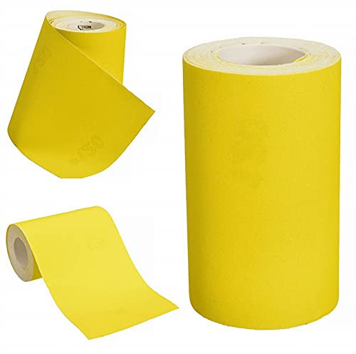 ExcInter Gelbes Schleifpapier, 115 mm, Körnung 40, Rolle für Holzarbeiten, Schleifwerkzeug, Schleifpapier