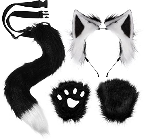 Fuchsohren und - -Set Fuchs Cosplay Zubehör Plüsch Fuchsohren Stirnband Fuchsohren Kragen Pfoten Halloween Kostüm Kostüm