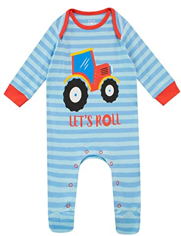 Harry Bear Baby Boy Sleepsuit Tractor Blue 0-3 Months