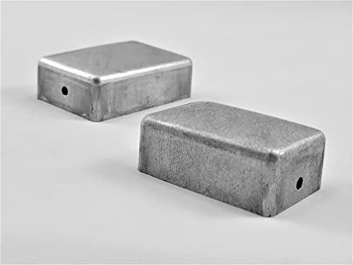 2 Stück Abdeckkappe rechteckig Metall galv. verzinkt 30x50mm