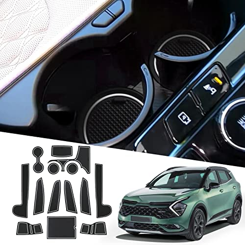 Ruiya Compatible with Kia Sportage NQ5 2022 2023 2024 2025 (Automatic) Non-Slip Mats, Rubber Mats Door Slot Mat Non-Slip Armrest Door Cup Console Liner Mat Sportage Accessories
