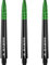 Mission Darts Säbelschäfte | Robuste schwarze Polycarbonat-Schäfte mit farbiger Aluminium-Oberseite | 5 Sets mit 3 Schäften | Grün | Medium (S1506)