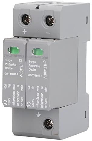 Dispositif Parafoudre, Protection Contre Les Surtensions 2P Haute Précision, Parafoudre DC 600V pour Maison, Industrie, Bureau, Système Solaire