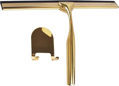 LegendTech Shower Squeegee Stainless Steel Glass Window Squeegee Non-Slip Blade Handle for Bathroom Door Mirror Car Glass with Hooks
