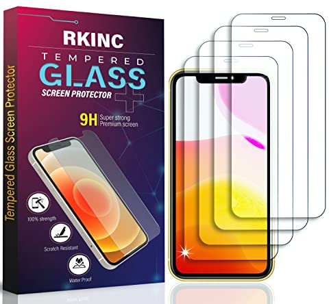 RKINC Screen Protector [4-Pack] for Iphone 12 Pro Max 6.7-inch, Tempered Glass Film Screen Protector, 0.33mm [LifetimeWarranty][Anti-Scratch][Anti-Shatter][Bubble-Free]