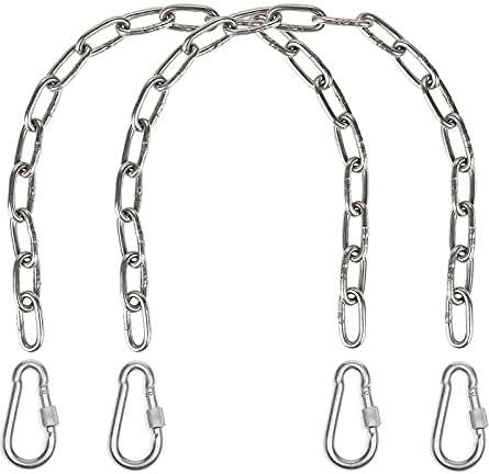 Heavy Duty Hammock Chain Punching Bags Swing Hanging For Hammock Chair, Swings, Punching Bags,2 Hanging Chair Chain 4 Carabiners