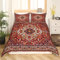 Orientalische Bettwäsche 200x200 Jahrgang Persische Blumen Bettwäsche Set für Mädchen Frauen,Boho Tribal Bett Set Traditionelle Ästhetische Bettbezug,Hippie Paisley Mandala Schlafzimmer Dekor Rot