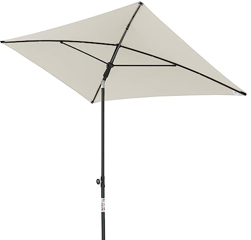 Doppler City Balkonschirm 200x125cm in Natur I Rechteckiger Sonnenschirm mit UV-Schutz I 3-fach verstellbarer Sonnenschirm Balkon inkl. Aufbewahrungstasche I Schirm von 180-220cm höhenverstellbar