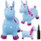 sun baby Hüpftiere ab 1 Jahr mit Pumpe aufblasbares Hüpfspielzeug aus Hochwertigem und Strapazierfähigem Gummi, Verschiedene Designs (Blaues Einhorn)