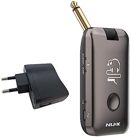 Nux MP-2 Mighty Plug - Amplificador inalámbrico y simulación de efectos para guitarra y bajo + fuente de alimentación keepdrum
