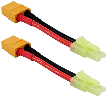 2X Stück Adapter-Kabel Kompatibel mit MINI Tamiya Stecker auf XT60 Buchse RC Akku Lipo VERPOLUNG BEACHTEN