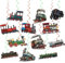 24 piezas tren colgante remolino tren espirales techo remolino decoraciones retro tren colgante decoraciones para tren cumpleaños decoraciones tren transporte fiesta suministros
