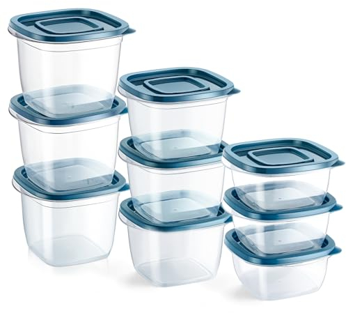 EFISH 9PCS Rechteck Kunststoff Portion Box Sets mit Deckel.Food Aufbewahrungsbox, Behälter Sets, Lebensmittellagerung, Lebensmittelbehälter, Kunststoff-Lebensmittelbehälter
