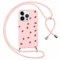 Foonary Handyband Hülle mit Band für iPhone 11 Pro Max 6,5 Handyhülle, Aesthetic Blumen Design Kette Necklace Case mit Kordel zum Umhängen Silikon Schutzhülle Cover für iPhone 11 Pro Max, Erdbeere
