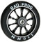 Bad Frog Stunt-Scooter Rolle Spoked 110mm PU Schwarz I Kinder I Trick I Tret I Roller I Wheel I Ersatzrad mit Kugellager Schwarz