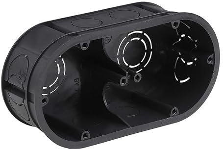 Boîte de 2 éléments noirs pour cloisons creuses 140 x 68 x 46 mm