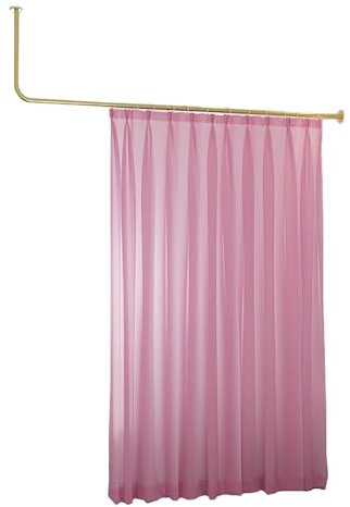 Raumteiler Trennwand, Paravent Raumtrenner Rosa Raumtrenner mit L-förmigen Stützstangen, 7.2ft Hoch Raumtrenner Vorhang für Schönheitssalon Zwischen Betten Privatsphäre Barriere, An Der Decke Montiert