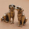 DUOLAIYUNSO Bronzefigur, 3,2 x 2,2 cm, 3D-Hunde-Guss-Tierfigur, Retro-Stil, Metallskulptur, Zuhause, Büro, Zimmer, Desktop-Dekoration, Sammlerstücke, 2 Stück