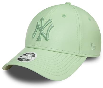 New Era Cap für Frauen New York Yankees grün tonales Logo Kunstleder Verstellbarer Verschluss gebogener Schirm Baseball Kappe - One-Size