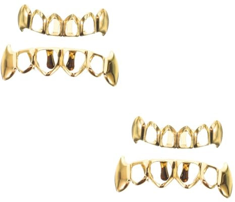 LIFKOME 3sätze Für Zähne Hip Hop Stil Aus Robustem Bequem Und Stabil Für Partys Und Besondere Anlässe Goldene Dekorative Zahngrills