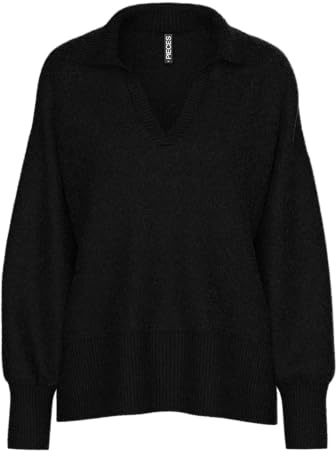 PIECES Damen Pcmalou Ls Polo Knit Noos Bc